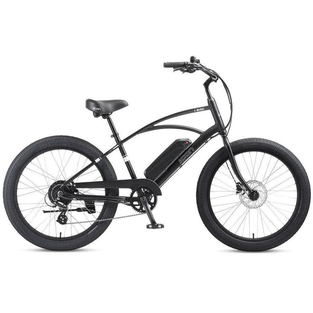 Icon E-Merge 26" Hub-Drive Cruiser Electric Bike Midnight Black