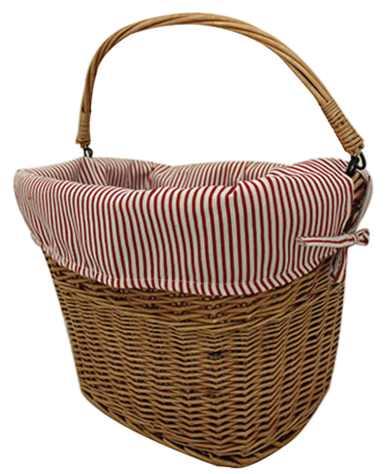 X-Tech Rustic Fabric Wicker Front Basket Quick Release