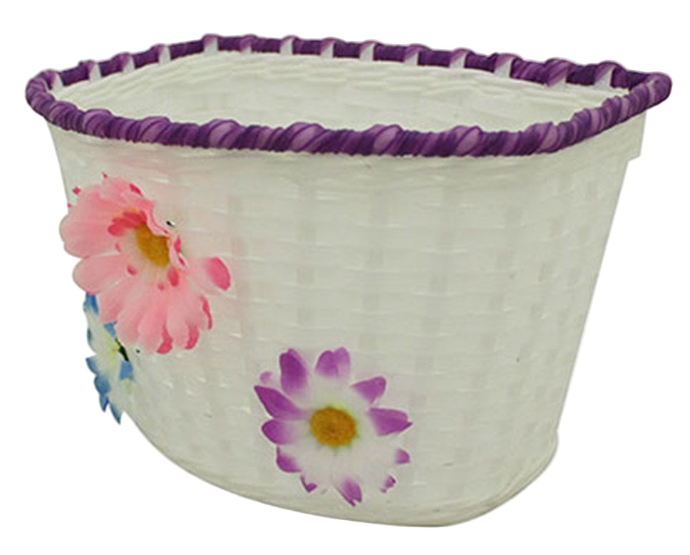 X-Tech Front Basket for Kids - Pink with Flowers