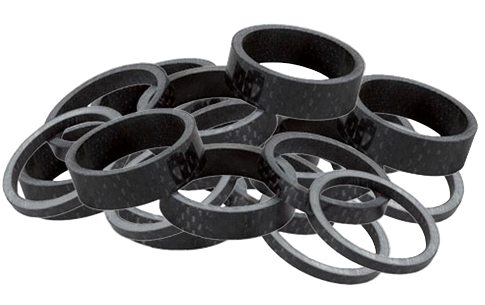 X-Tech Carbon Headset Spacer 1" x 25mm Black (5-Pack)