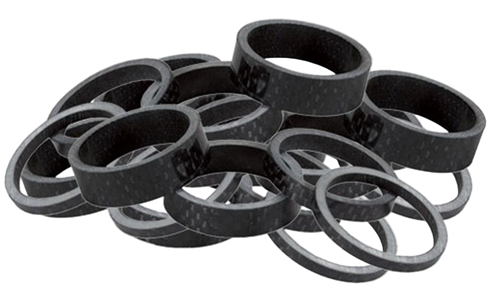 X-Tech Carbon Headset Spacer 1 1/8 Inch x 25mm Black (5 Pack)