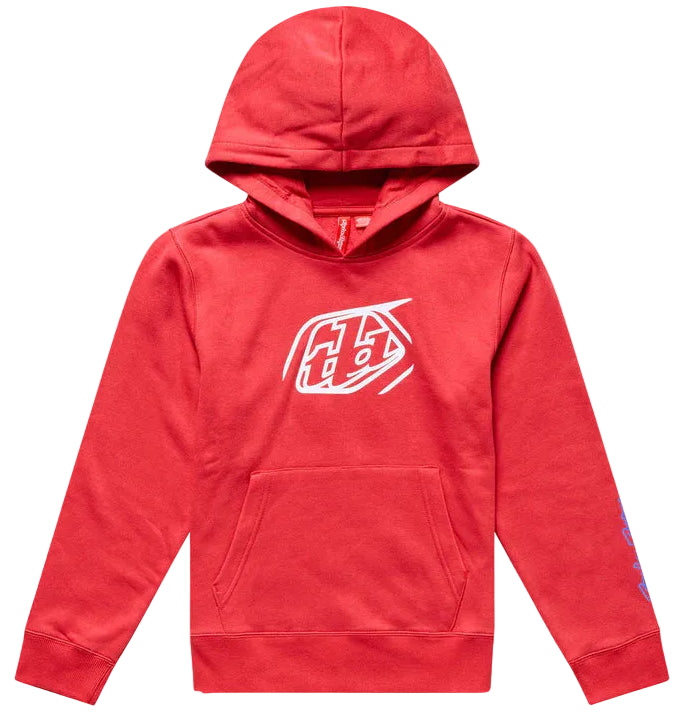 Troy Lee Designs Badge Youth Pullover Scarlet FRONT