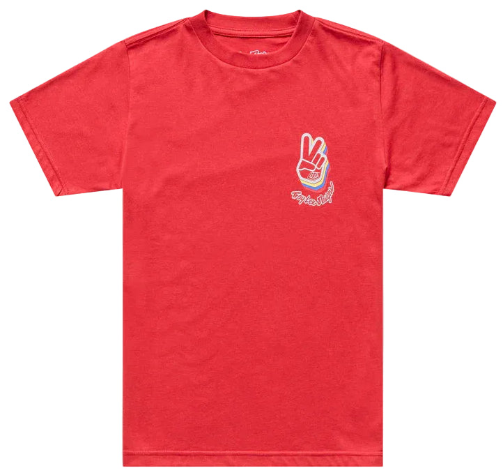 Troy Lee Designs Deuces Youth Short Sleeve Tee Scarlet FRONT