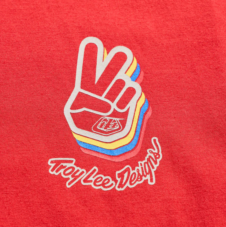 Troy Lee Designs Deuces Youth Short Sleeve Tee Scarlet DETAILS