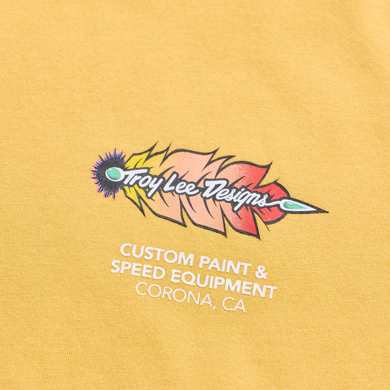 Troy Lee Designs Feathers Youth Short Sleeve Tee Bleached Melon DETAILS