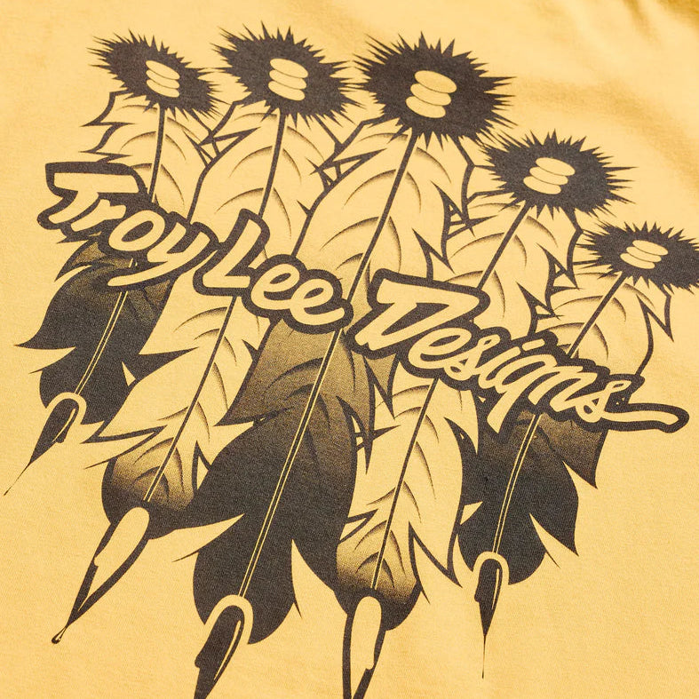 Troy Lee Designs Feathers Youth Short Sleeve Tee Bleached Melon DETAILS