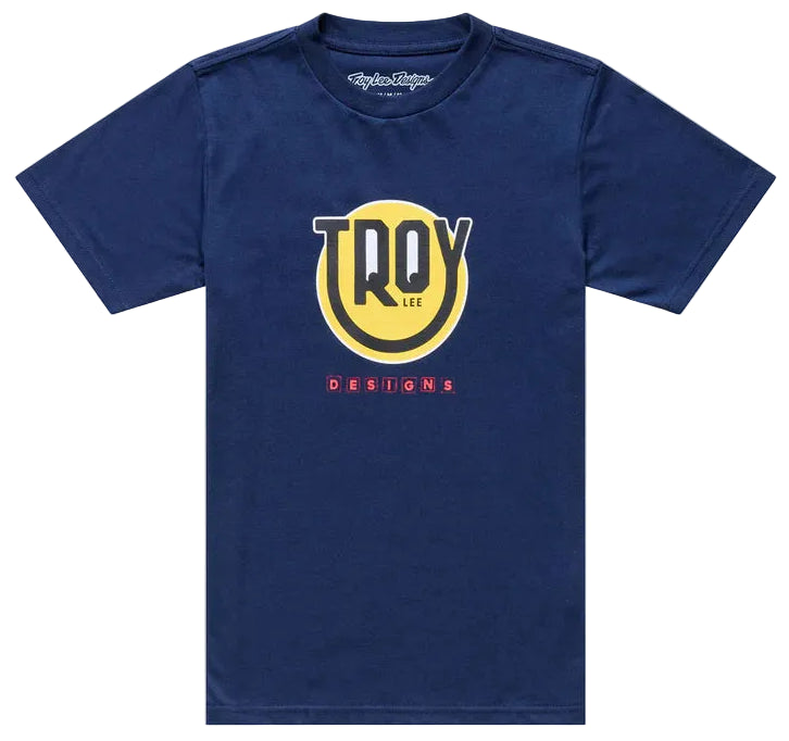 Troy Lee Designs Happy Dayz Youth Short Sleeve Tee Navy FRONT