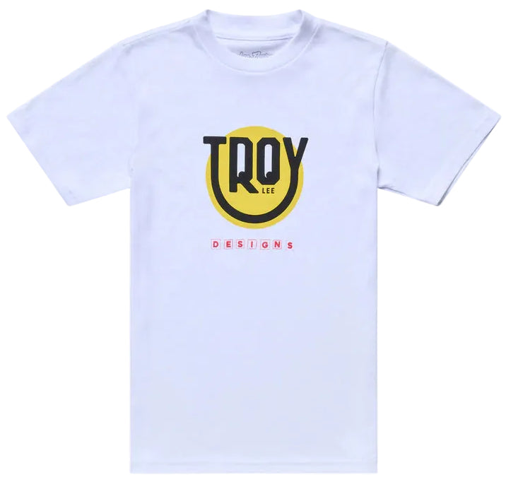 Troy Lee Designs Happy Dayz Youth Short Sleeve Tee White FRONT