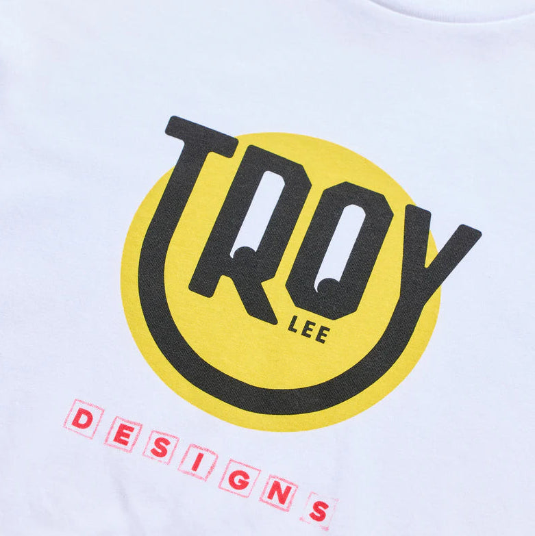 Troy Lee Designs Happy Dayz Youth Short Sleeve Tee White DETAILS
