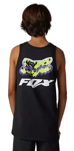 Fox YOUTH MORPHIC TANK Black BACK FACING MODEL