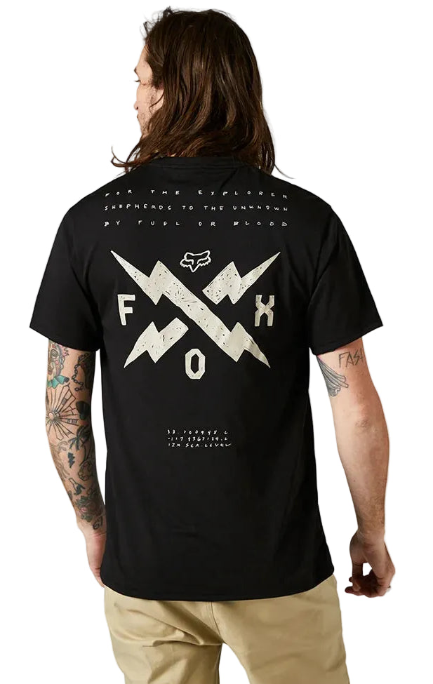Fox CALIBRATED Short Sleeve TECH TEE Black Back Facing Model 