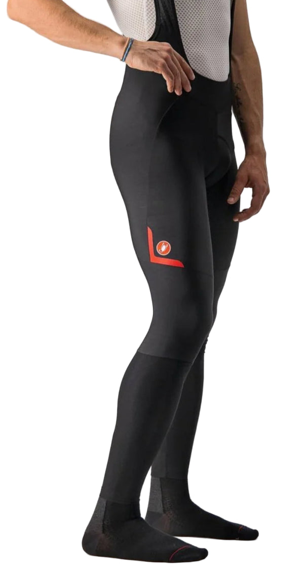 CASTELLI VELOCISSIMO BIBTIGHT BLACK/RED REFLEX SIDE FACING MODEL