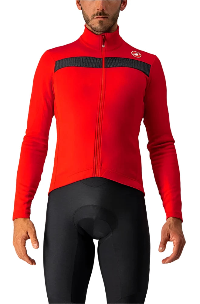 CASTELLI PURO 3 JERSEY FULL ZIP RED/BLACK REFLEX FRONT