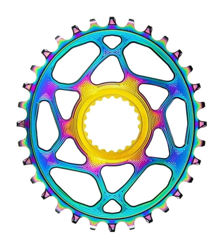 absoluteBLACK Oval Premium Shimano XTR Chainring Rainbow