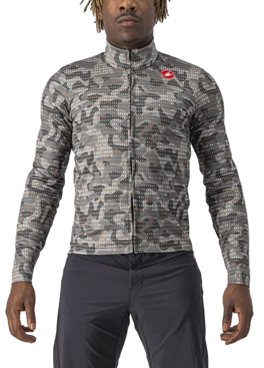 CASTELLI UNLIMITED THERMAL JERSEY NICKEL GRAY/DARK GRAY FRONT FACING MODEL
