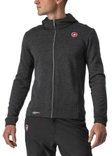 CASTELLI MILANO FULL ZIP FLEECE MELANGE LIGHT BLACK FRONT FACING MODEL