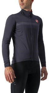 CASTELLI GOCCIA JACKET DARK GREY SIDE FRONT FACING MODEL
