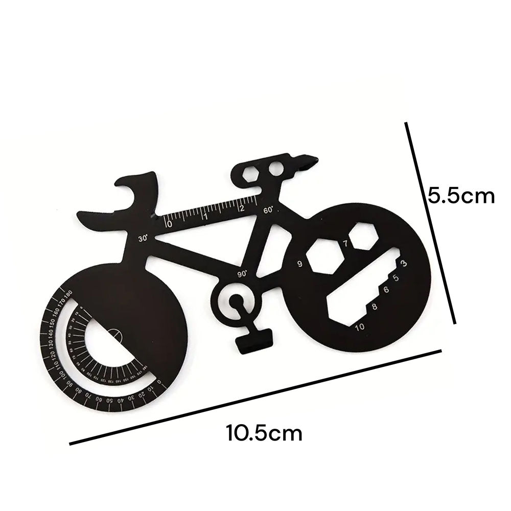 Multi-functional Tool Gift | Bicycle Keychain, Bottle Opener, Stainless Steel Black [Limited Edition]