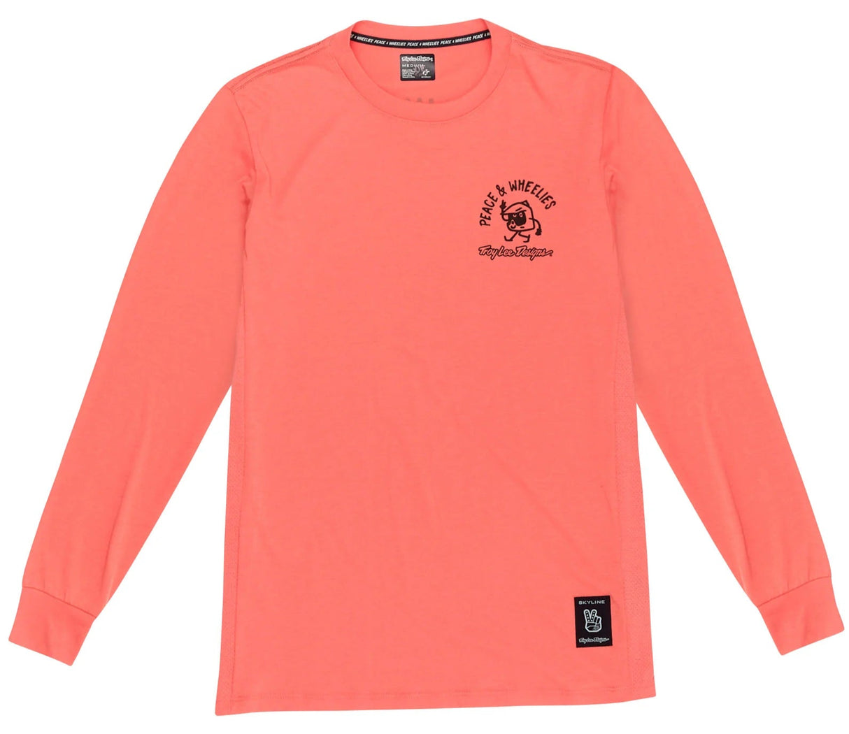 Troy Lee Designs SKYLINE LONG SLEEVE RIDE TEE P&W MELON FRONT