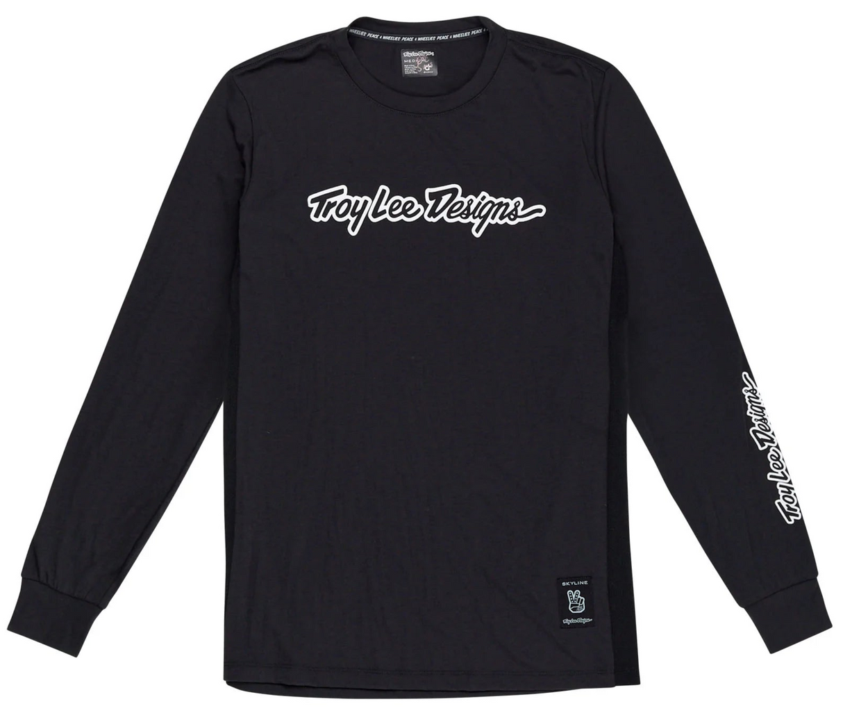 Troy Lee Designs SKYLINE LONG SLEEVE RIDE TEE SIGNATURE BLACK FRONT