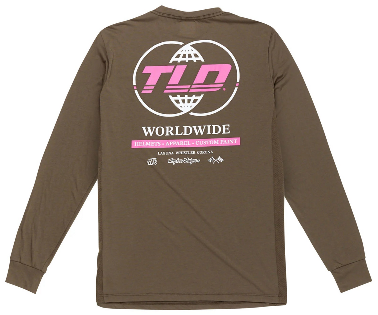 Troy Lee Designs SKYLINE LONG SLEEVE RIDE TEE WORLDWIDE CAPER BACK