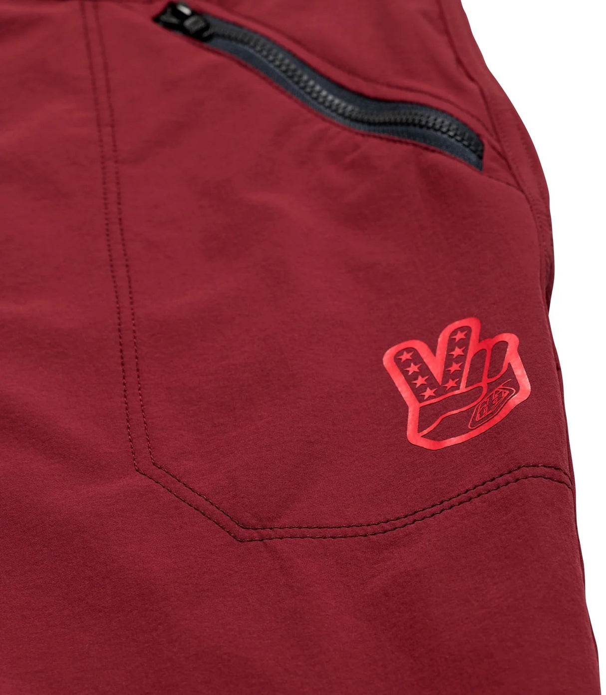Troy Lee Designs SKYLINE TRAIL SHORT SHELL MONO OXBLOOD DETAIL
