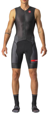 CASTELLI FREE SANREMO SUIT SLEEVELESS BLACK FRONT FACING MODEL