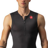 CASTELLI FREE TRI SLEEVELESS TOP BLACK FRONT FACING MODEL