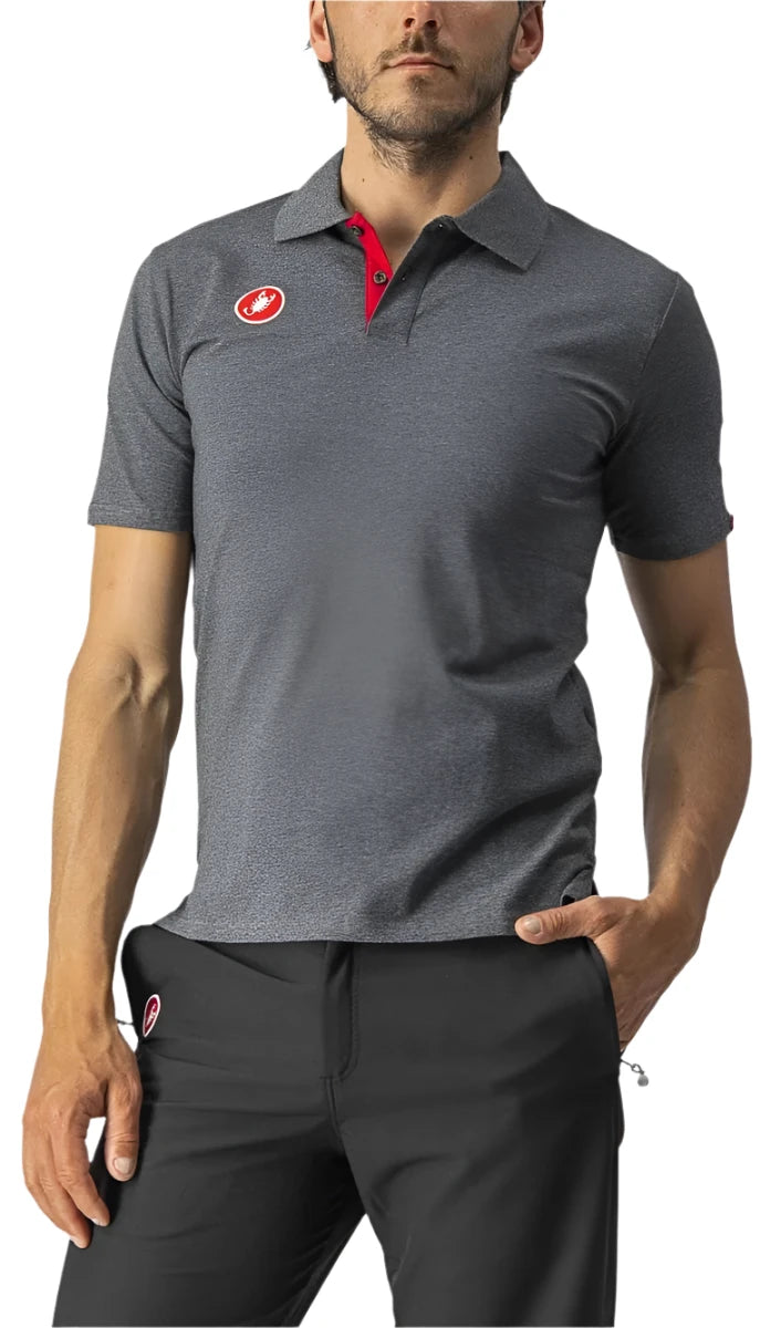 CASTELLI RACE DAY POLO MELANGE GREY FRONT