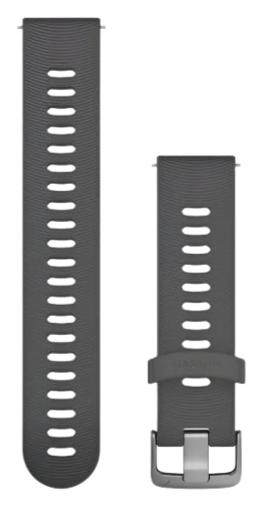 Garmin Quick Release Band, Slate Silicone Band with Stainless Steel Hardware