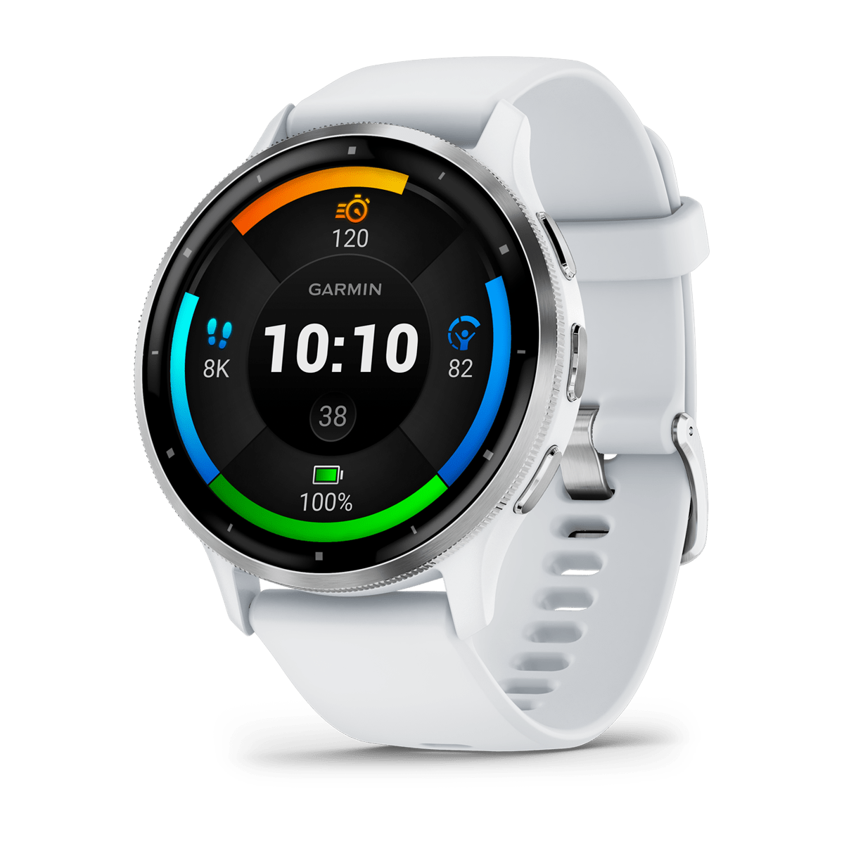 Garmin Venu® 3, Silver Stainless Steel Bezel with Whitestone Case