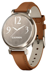 Garmin Lily 2 Classic, Cream Gold with Tan Leather Band