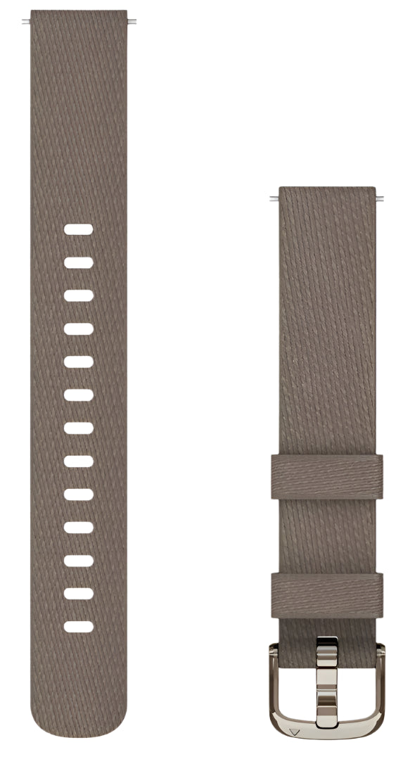 Garmin Lily 2 Bands 14mm, Coffee nylon with cream gold hardware