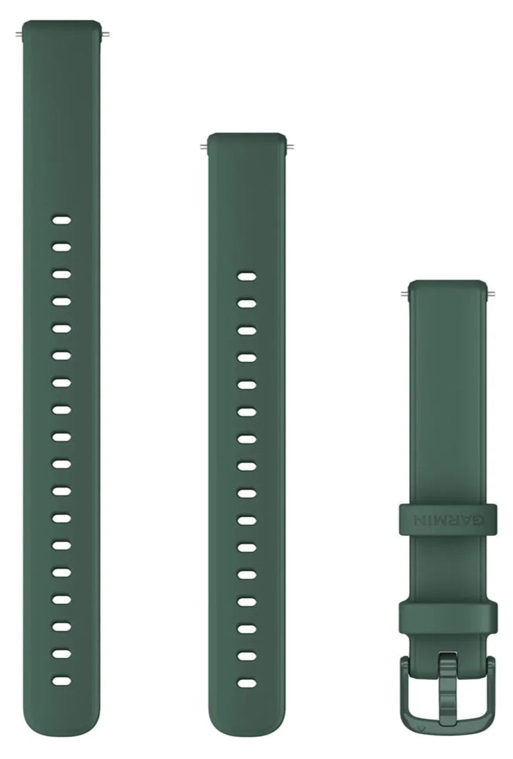 Garmin Lily 2 Bands 14mm, Jasper Green Silicone with jasper green hardware