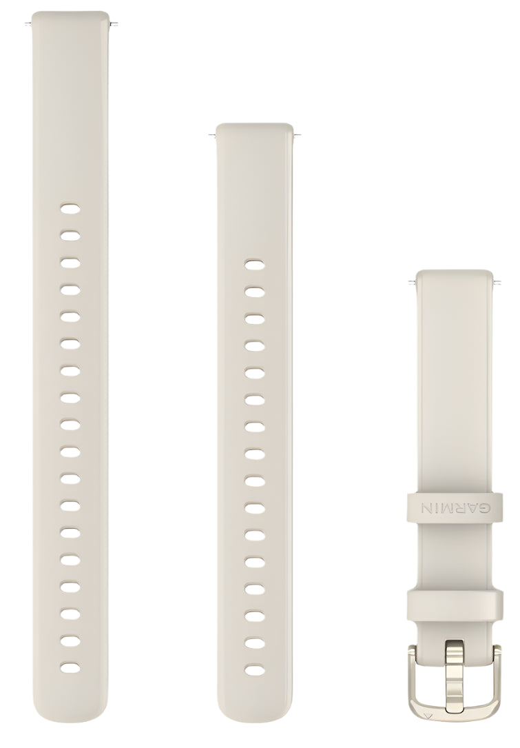 Garmin Lily 2 Bands 14mm, Bone Silicone with Lunar Gold Hardware