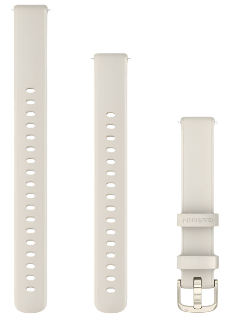 Garmin Lily 2 Bands 14mm, Bone Silicone with Lunar Gold Hardware