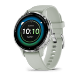 Garmin Venu® 3S, Silver Stainless Steel Bezel with Sage Grey Case