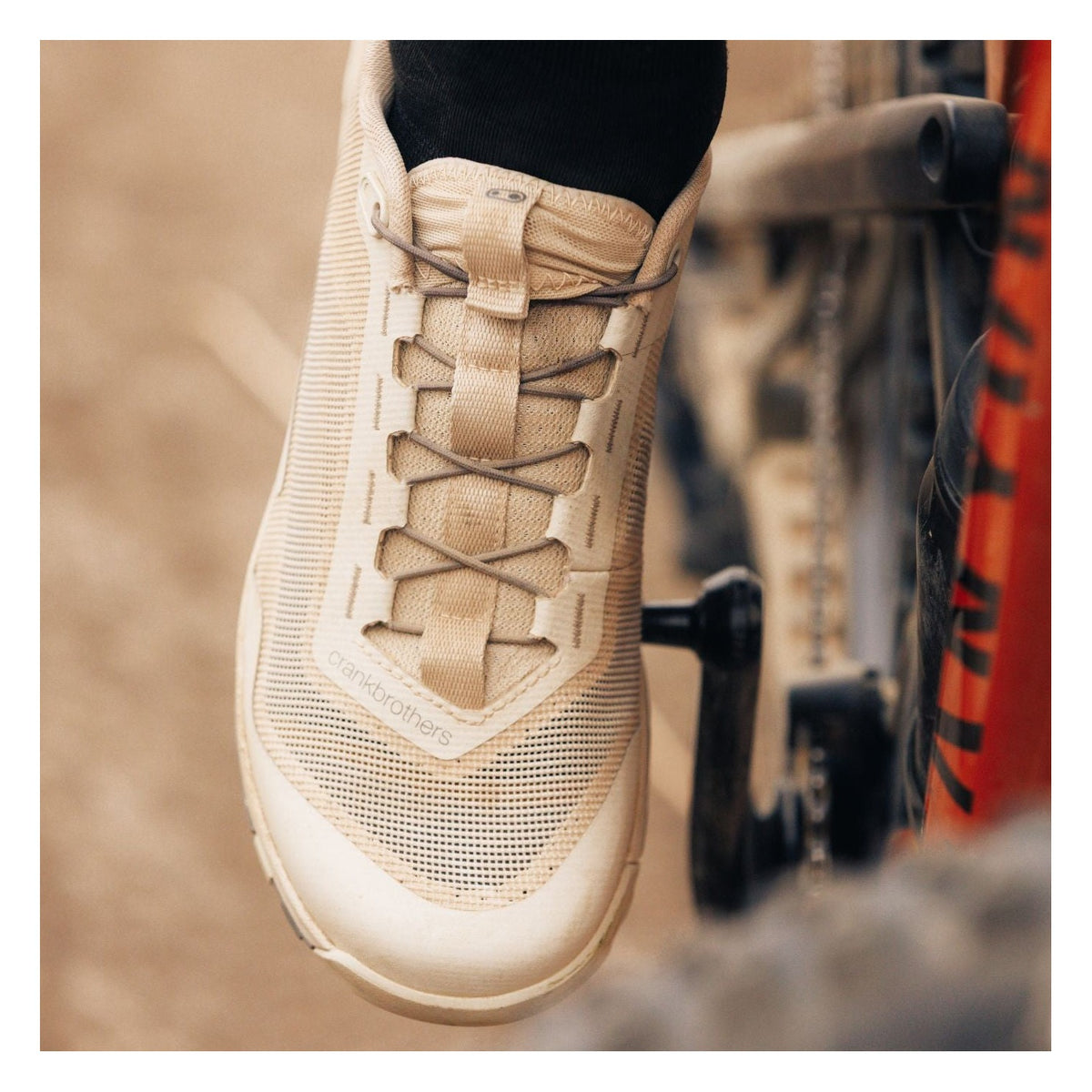 Crank Brothers Stamp Trail Vent Speedlace Flat Shoes - Bone / Grey