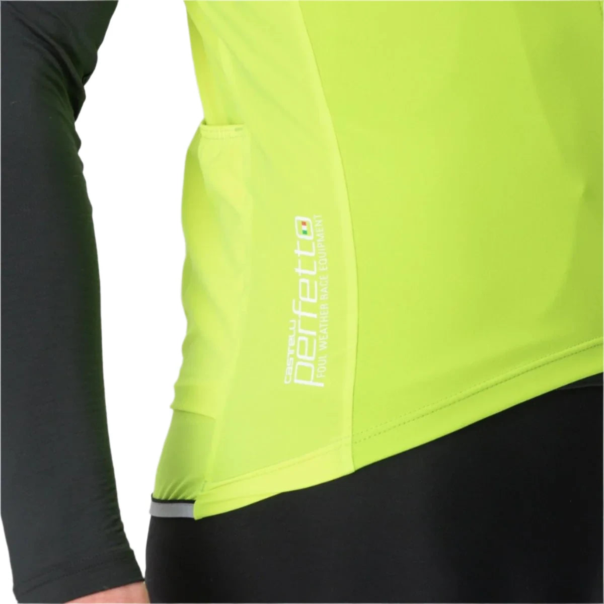 CASTELLI PERFETTO RoS VEST ELECTRIC LIME SIDE DETAILS