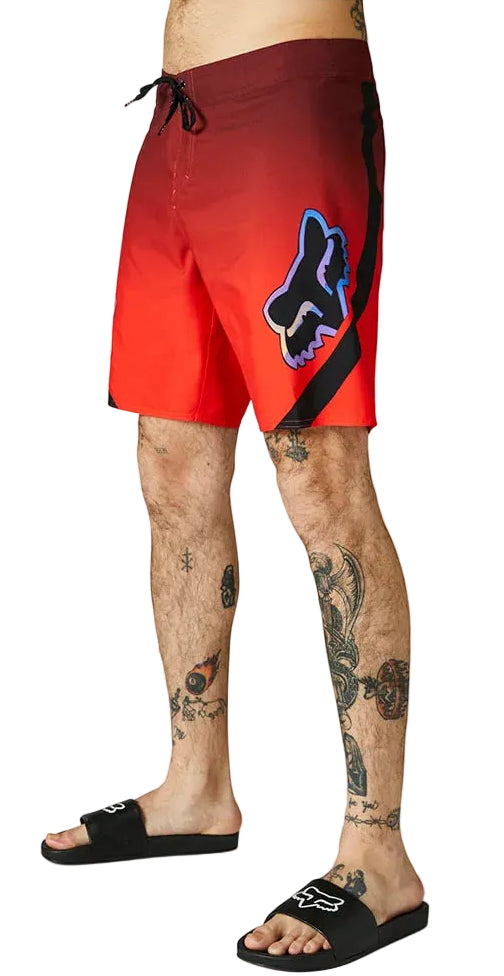 Fox VENZ 19" BOARDSHORT Flo Red SIDE DETAILS
