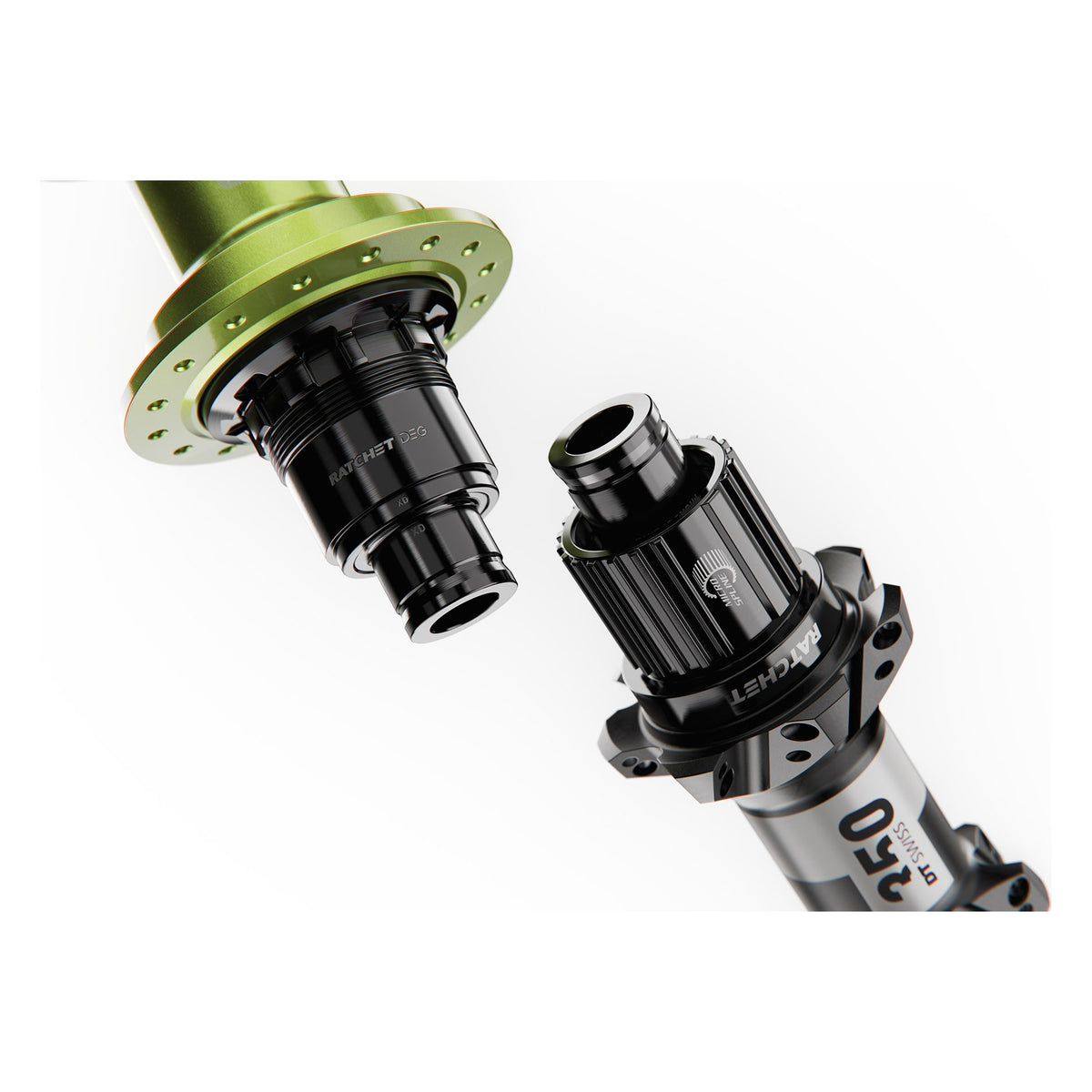 DT Swiss 350 Hub Set 15x110 + 12x148 6-Bolt 32 Hole SRAM XD Ratchet DEG Limited Edition - Green