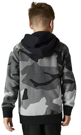 Fox YOUTH BNKR ZIP FLEECE Black Camo BACK FACING MODEL