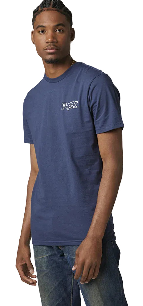 Fox OUT AND ABOUT Short Sleeve PREMIUM TEE DpCobalt FRONT FACING MODEL
