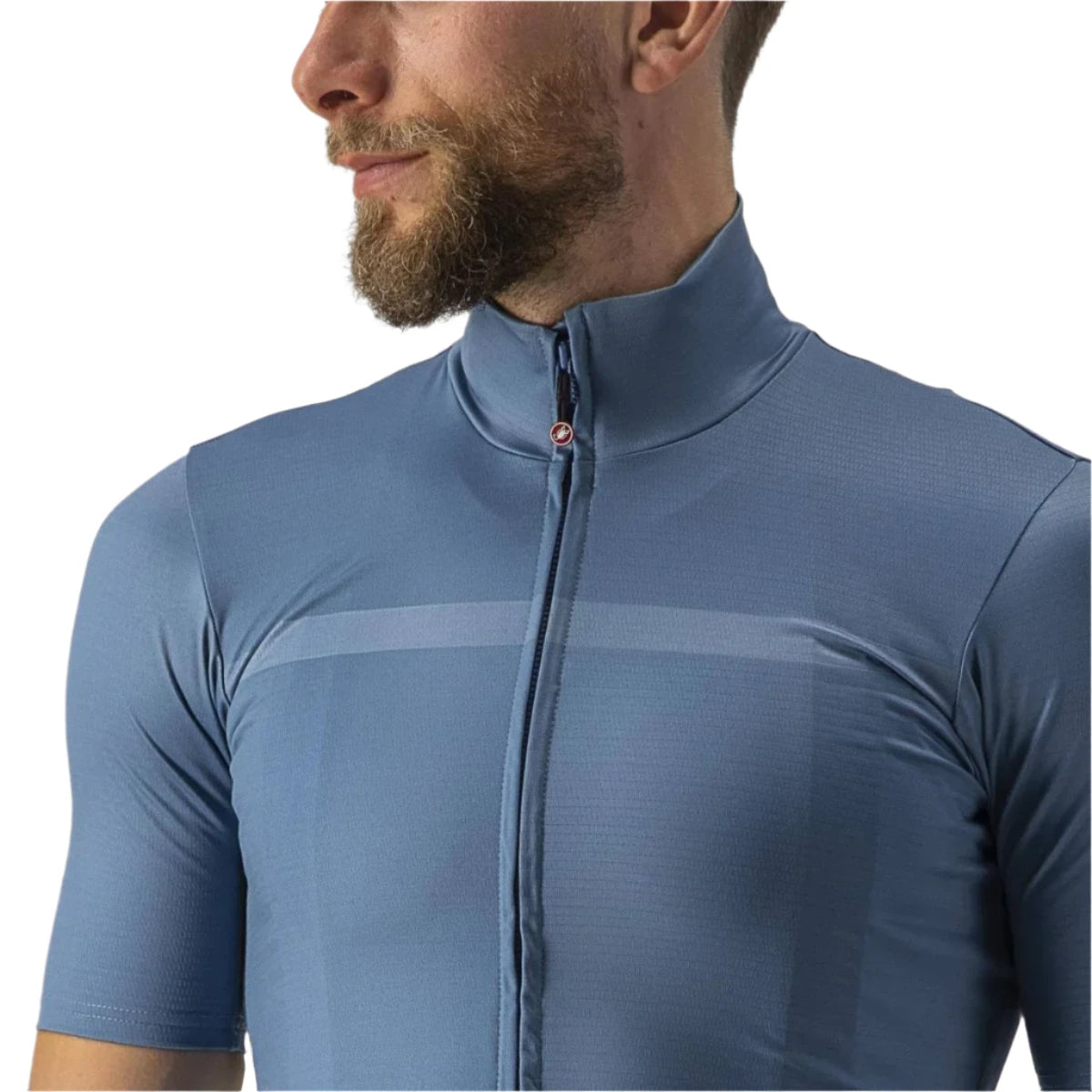 CASTELLI PRO THERMAL MID JERSEY STEEL BLUE SIDE FRONT