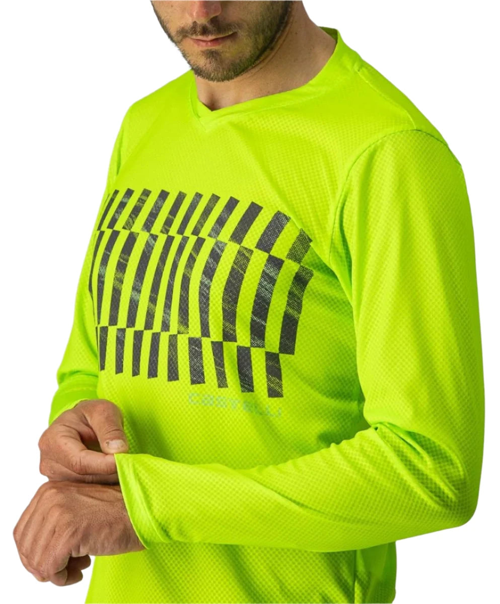 CASTELLI TRAIL TECH LONGSLEEVE TEE ELECTRIC LIME/DARK LIME SLEEVE