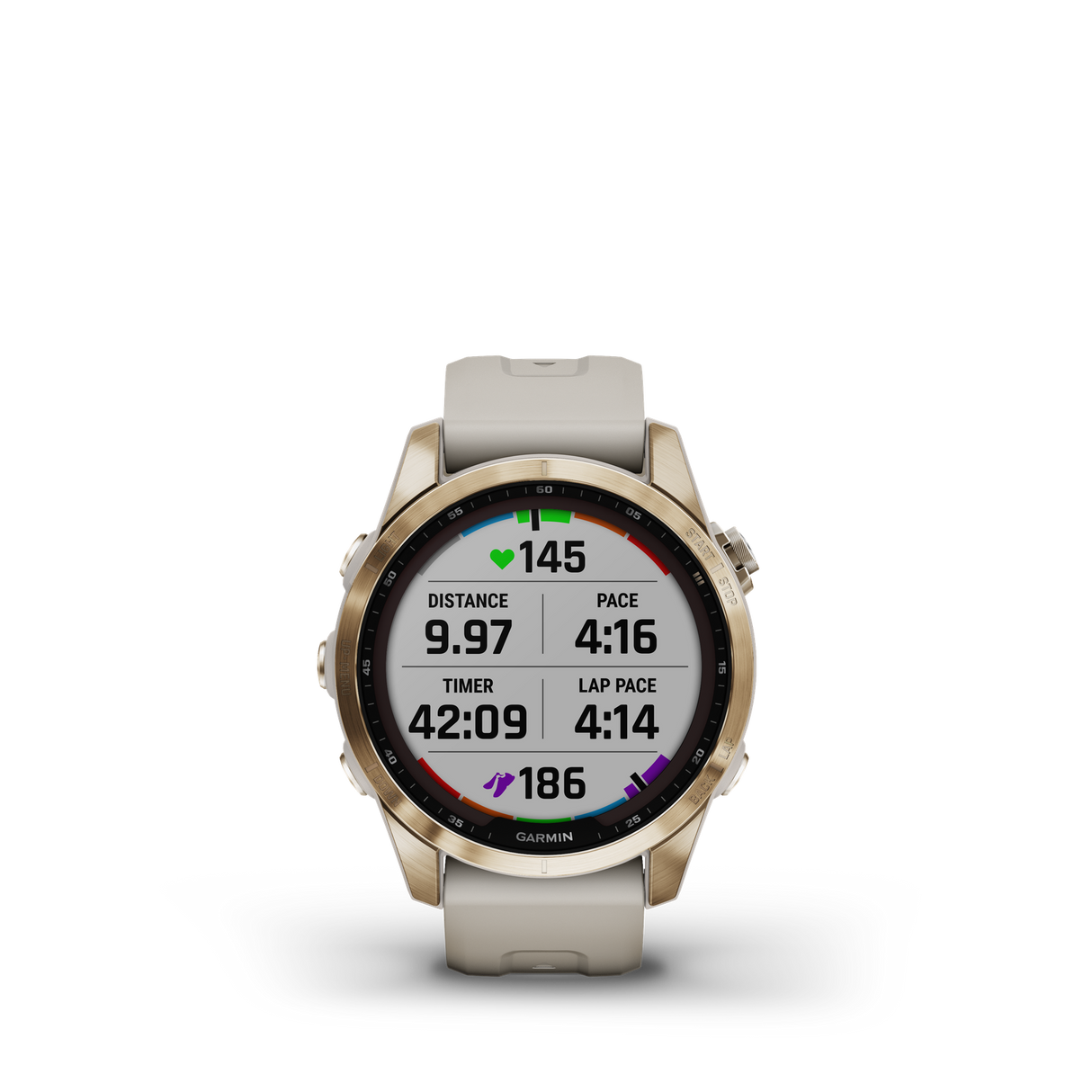 Garmin fenix 7S Sapphire Solar Cream Gold Ti w/Light Sand Band