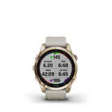 Garmin fenix 7S Sapphire Solar Cream Gold Ti w/Light Sand Band