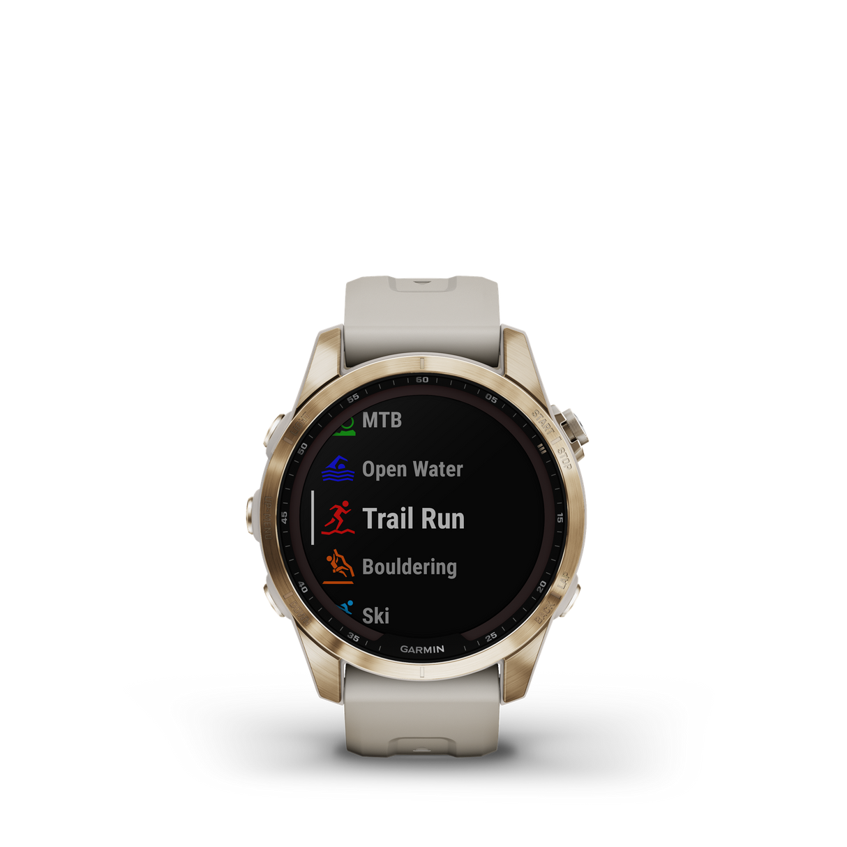 Garmin fenix 7S Sapphire Solar Cream Gold Ti w/Light Sand Band