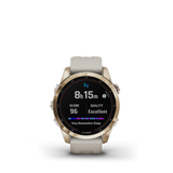 Garmin fenix 7S Sapphire Solar Cream Gold Ti w/Light Sand Band