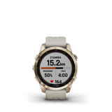 Garmin fenix 7S Sapphire Solar Cream Gold Ti w/Light Sand Band